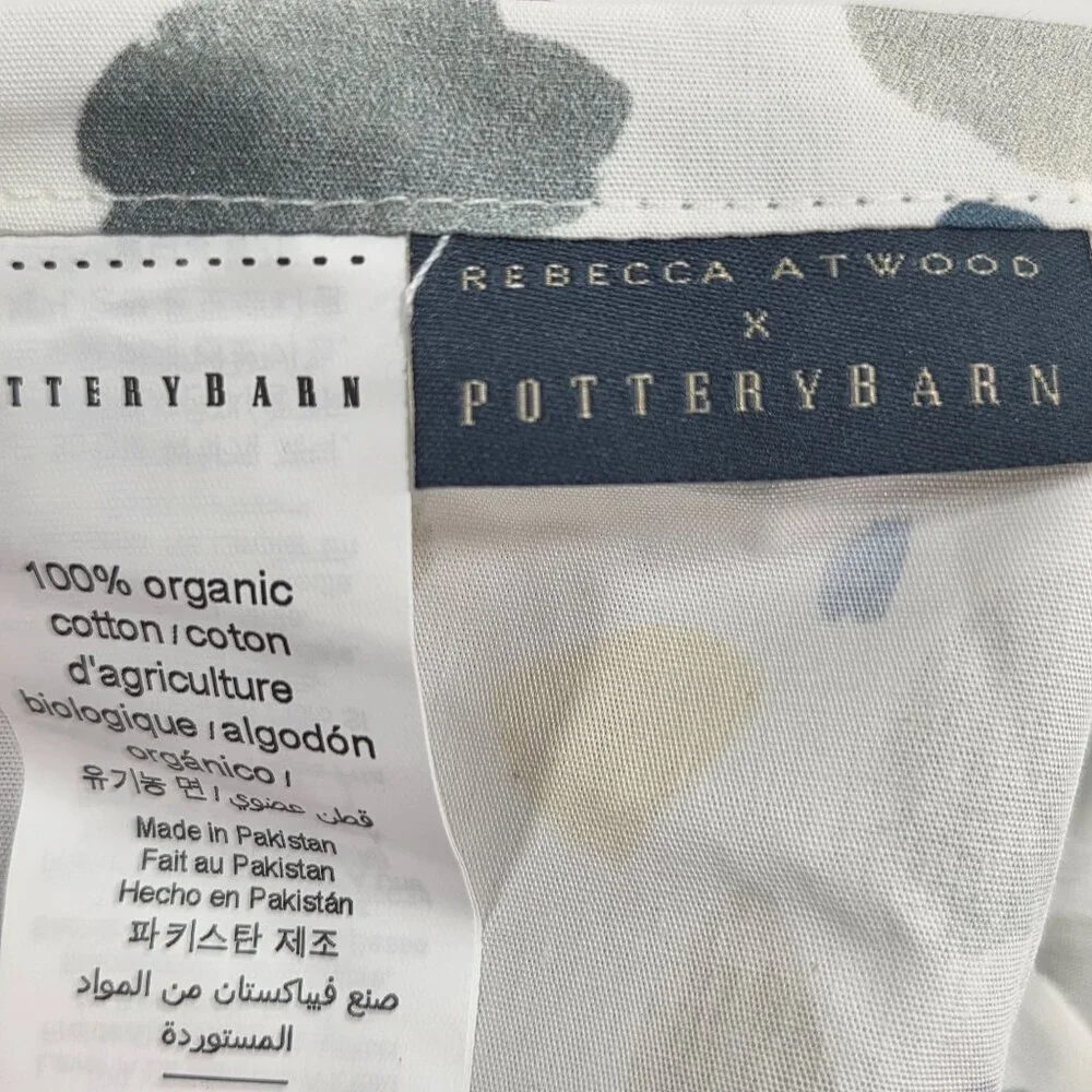 Pottery Barn Rebecca Atwood Paint Daubs Set of 3 Window Curtains Organic Cotton